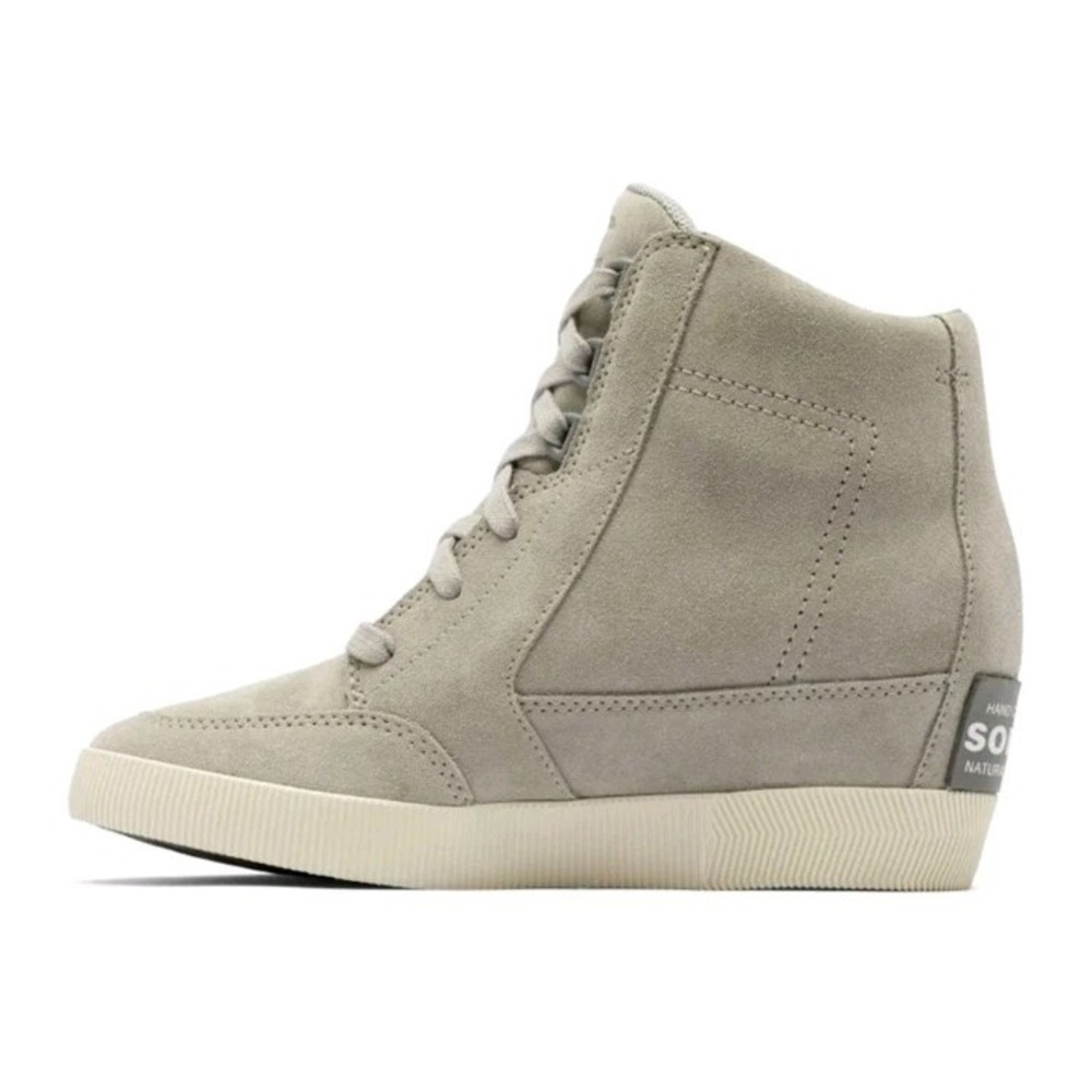 Sorel 9.5 Out 'N About Suede Wedge Sneaker Booties In Gray